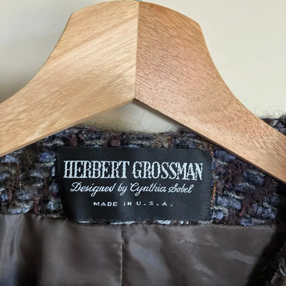 Vintage Herbert Grossman Cynthia Sobel made in USA women's 10 wool blazer